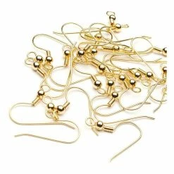 Beads Unlimited Gold Plated Long Ballwire Fish Hooks 28 Pack