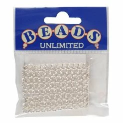 Beads Unlimited Silver Plated Heavy Curb Chain 4.5mm X 1m