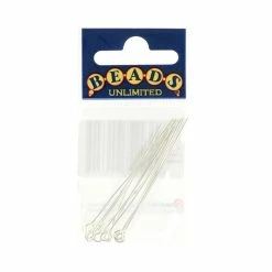 Beads Unlimited Silver Plated Eyepin 5cm 12 Pack -Christmas Decorations shop 561425 1000 4 bu findings eyepin plated silver jewellery
