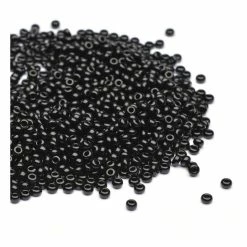 Beads Unlimited Opaque Black Rocaille Beads 2.5mm X 3mm 50g