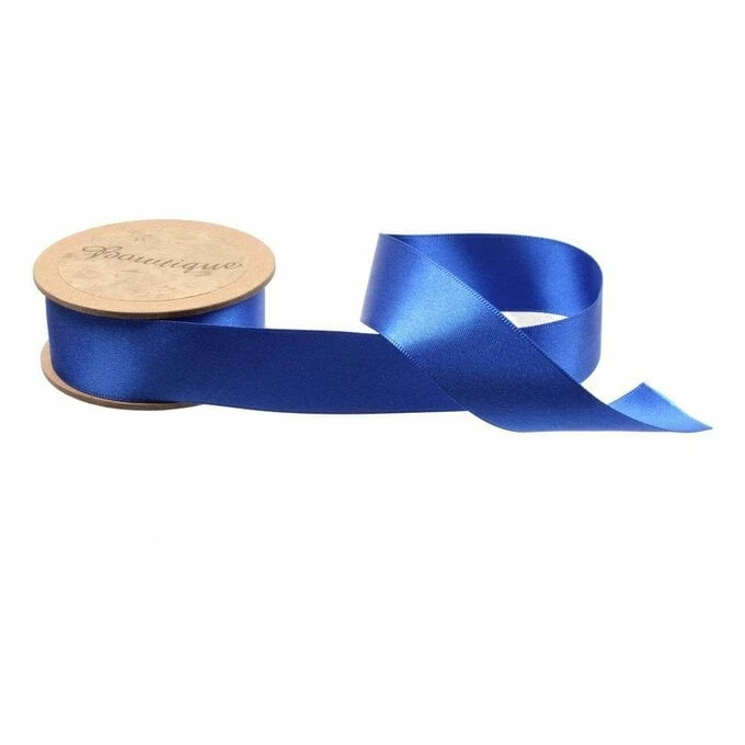 Bowtique Royal Blue Double-Faced Satin Ribbon 24mm X 5m 1 Bowtique Royal Blue Double-Faced Satin Ribbon 24mm X 5m