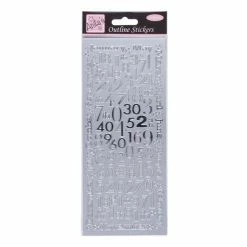 Anita's Outline Stickers Months And Numbers Silver