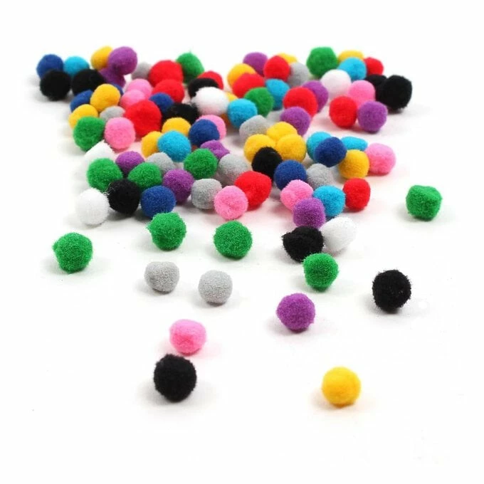 Hobbycraft Assorted Pom Poms 7mm 100 Pack 1 Hobbycraft Assorted Pom Poms 7mm 100 Pack