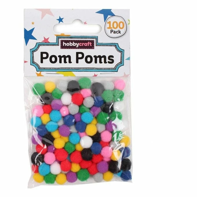 Hobbycraft Assorted Pom Poms 7mm 100 Pack 2 Hobbycraft Assorted Pom Poms 7mm 100 Pack - Image 2