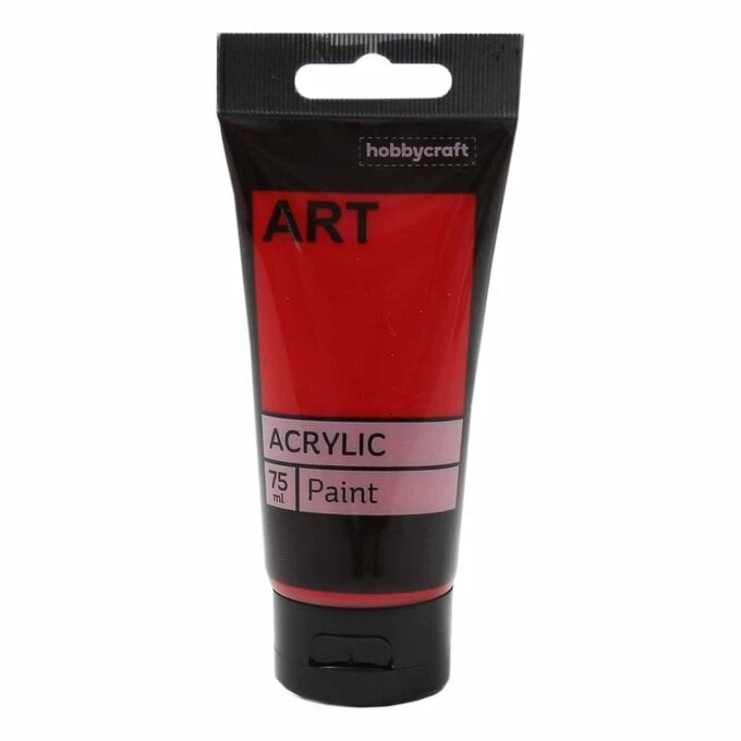 Hobbycraft Medium Red Art Acrylic Paint 75ml 1 Hobbycraft Medium Red Art Acrylic Paint 75ml