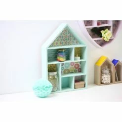 Hobbycraft Wooden House Shelf 30cm X 45cm X 8cm -Christmas Decorations shop 615375 1000 3 wooden house shelf 30cm x 45cm x 8cm