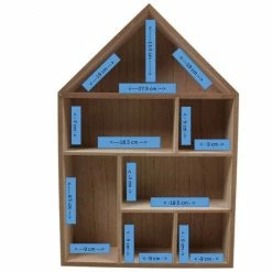 Hobbycraft Wooden House Shelf 30cm X 45cm X 8cm -Christmas Decorations shop 615375 1000 4 wooden house shelf 30cm x 45cm x 8cm