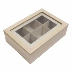 Hobbycraft Wooden Divider Box 24cm X 17cm X 7cm