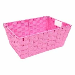Hobbycraft Pink Paper Storage Basket 33cm X 23cm X 14cm
