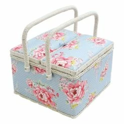 Hobbycraft Beautiful Bloom Double Lid Sewing Box 17cm X 25cm X 25cm