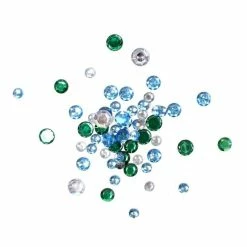 Hobbycraft Blue And Green Assorted Large Round Gems 90g