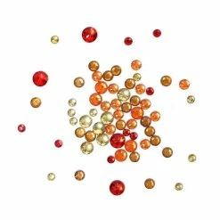 Hobbycraft Orange And Yellow Assorted Round Gems 90g