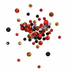 Hobbycraft Black And Red Assorted Round Gems 90g