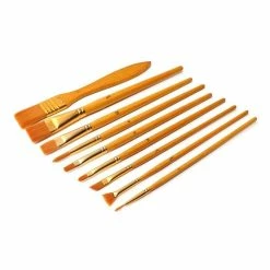 Hobbycraft Gold Taklon Brush Set 10 Pack