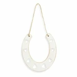 Club Green Whitewash Wooden Horseshoe