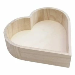 Hobbycraft Wooden Heart Tray 20cm X 20cm X 5cm