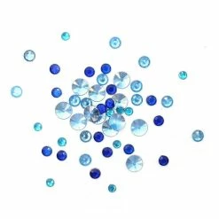 Hobbycraft Blue Assorted Round Gems 90g