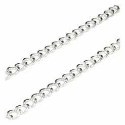 Beads Unlimited Silver Plated Heavy Curb Chain 4.5mm X 3m