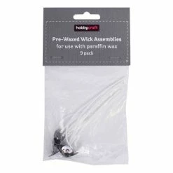 Hobbycraft Pre-Waxed Wick Assemblies For Paraffin Wax 9 Pack