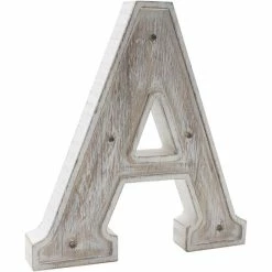 Hobbycraft White Washed Wooden LED Letter A 21cm 5 Hobbycraft White Washed Wooden LED Letter A 21cm -Christmas Decorations shop 632423 1000 3 white washed wooden led letter a 21cm