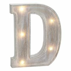 Hobbycraft White Washed Wooden LED Letter D 21cm