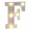 Hobbycraft White Washed Wooden LED Letter F 21cm