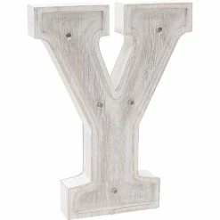 Hobbycraft White Washed Wooden LED Letter Y 21cm -Christmas Decorations shop 632423 1024 3 white washed wooden led letter y 21cm