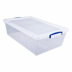 Really Useful Products Really Useful Clear Underbed Plastic Storage Box 43 Litres
