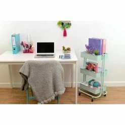 Hobbycraft Mint Green Three Tier Storage Trolley -Christmas Decorations shop 636896 1000 3 mint green three tier storage trolley