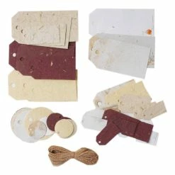 Hobbycraft Natural Tags With Jute Yarn 52 Pack