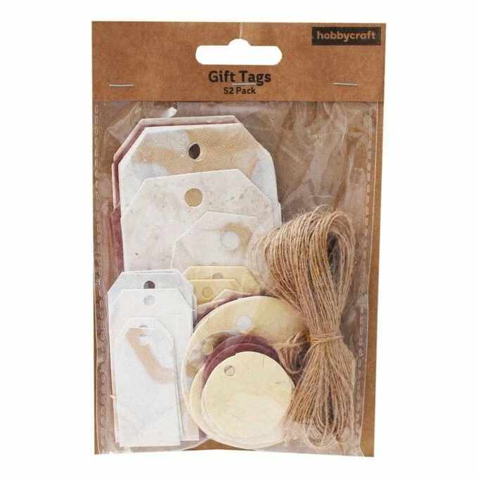Hobbycraft Natural Tags With Jute Yarn 52 Pack - Image 2
