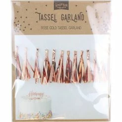Ginger Ray Rose Gold Tassel Garland 2m -Christmas Decorations shop 638782 1000 3 ginger ray rose gold tassel garland 2m