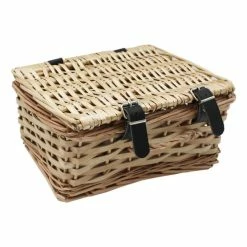 Hobbycraft Small Brown Wicker Hamper 26cm X 21cm X 13cm