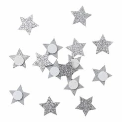 Hobbycraft Silver Glitter Wooden Stars 30 Pack