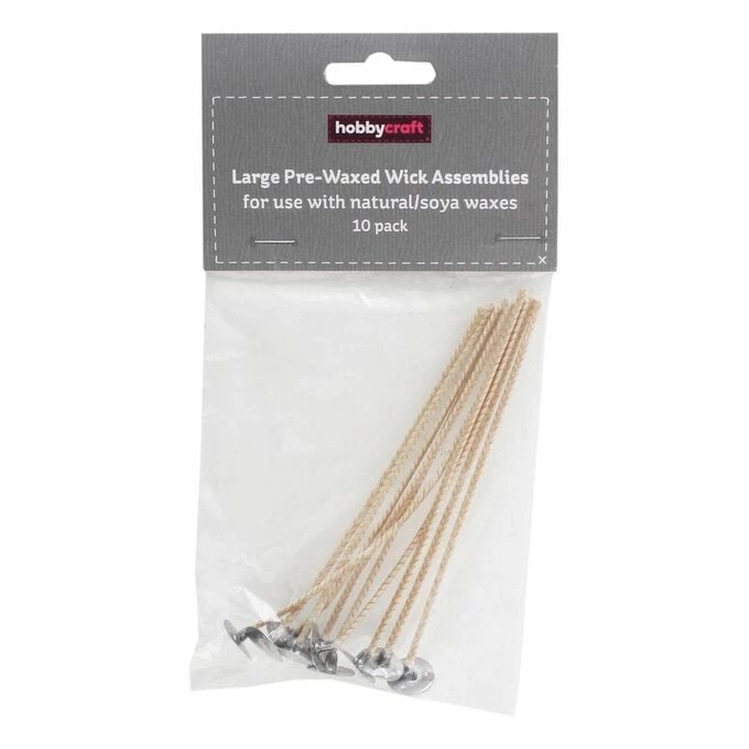 Hobbycraft Pre-Waxed Wick Assemblies For Soya Wax 120mm 10 Pack 2 Hobbycraft Pre-Waxed Wick Assemblies For Soya Wax 120mm 10 Pack - Image 2