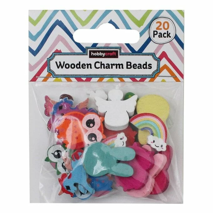 Hobbycraft Wooden Charm Beads 20 Pack 2 Hobbycraft Wooden Charm Beads 20 Pack - Image 2