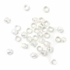 Hobbycraft Iridescent White Pony Beads 68.3g