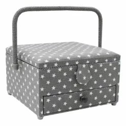 Hobbycraft Large Grey Star Sewing Box