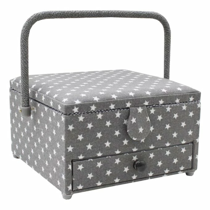 Hobbycraft Large Grey Star Sewing Box 1 Hobbycraft Large Grey Star Sewing Box
