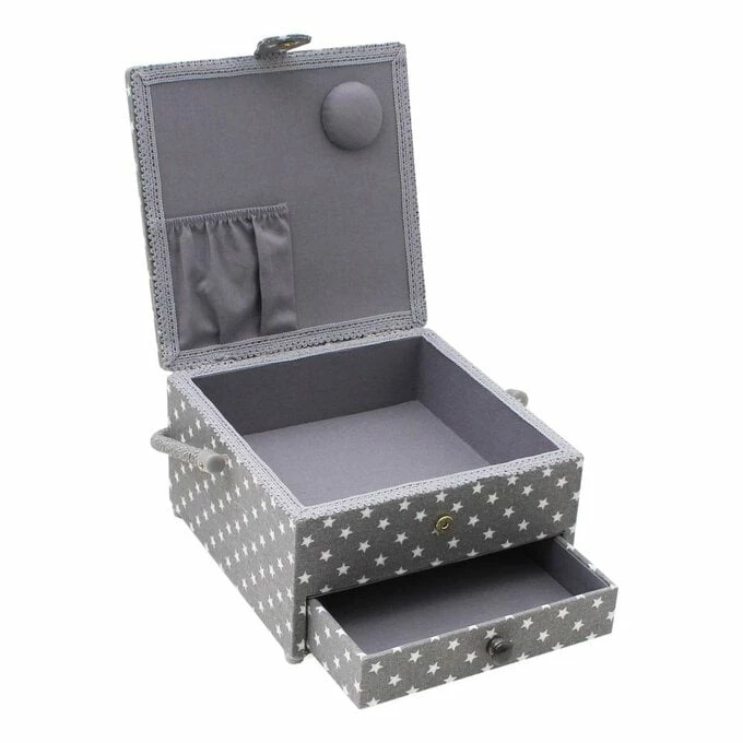 Hobbycraft Large Grey Star Sewing Box 2 Hobbycraft Large Grey Star Sewing Box - Image 2