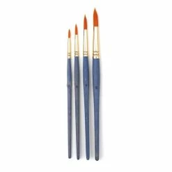 Hobbycraft Gold Round Taklon Brushes 4 Pack