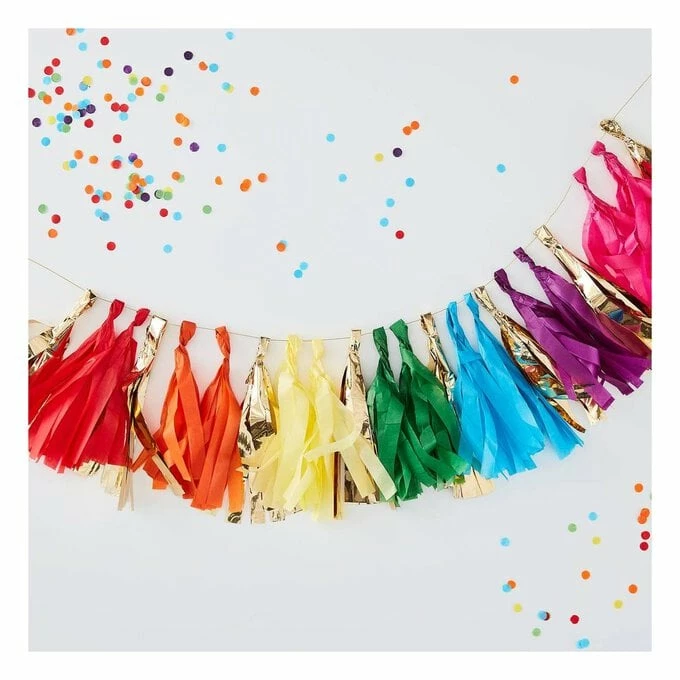 Ginger Ray Rainbow Tassel Garland 1.5m 2 Ginger Ray Rainbow Tassel Garland 1.5m - Image 2