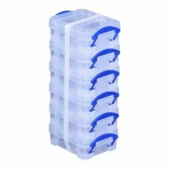 Really Useful Products Really Useful Clear Box 0.07 Litres 6 Pack
