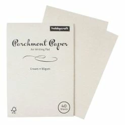 Front Page 12 Hobbycraft Cream Parchment Paper Writing Pad A4 40 Sheets