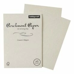 Hobbycraft Cream Parchment Paper Writing Pad A5 40 Sheets