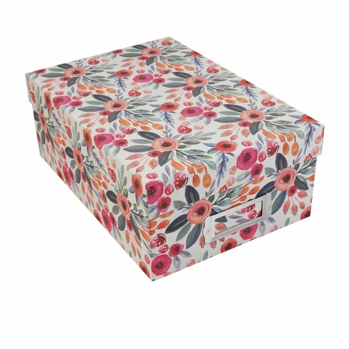 Hobbycraft Floral With Leaves Storage Box 11cm X 20cm X 29cm 1 Hobbycraft Floral With Leaves Storage Box 11cm X 20cm X 29cm