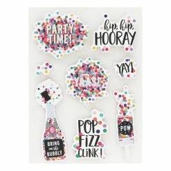 Hobbycraft Party Time Confetti Chipboard Toppers 8 Pack