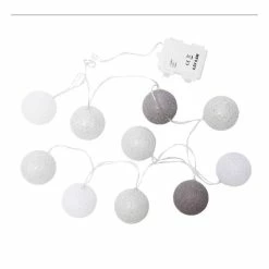 Hobbycraft 10 LED Grey Cotton Ball Lights 1.65m
