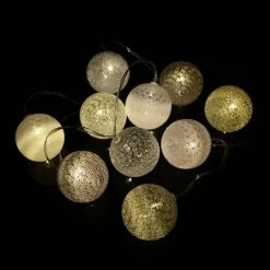 Hobbycraft 10 LED Grey Cotton Ball Lights 1.65m -Christmas Decorations shop 649113 1000 3 10 led grey cotton ball lights 1 65m
