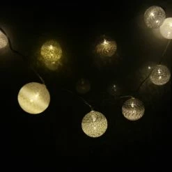 Hobbycraft 10 LED Grey Cotton Ball Lights 1.65m -Christmas Decorations shop 649113 1000 4 10 led grey cotton ball lights 1 65m
